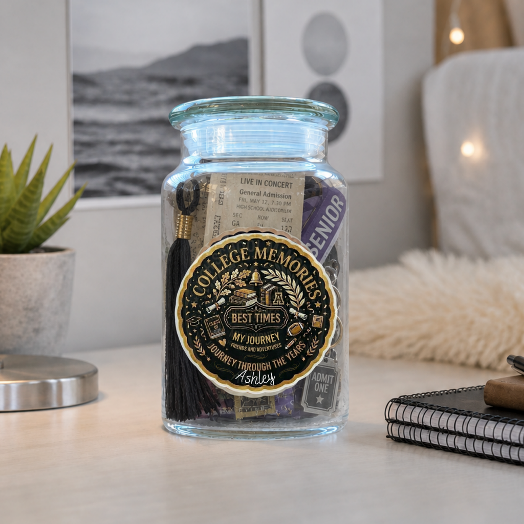 Personalized College Keepsake Memory Jar