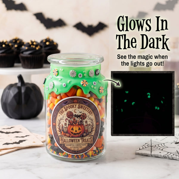 Glow In The Dark Halloween Slime Drip Candy Jar