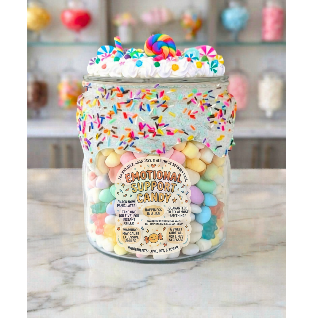 Emotional Support Candy Jar: Happiness in a Jar