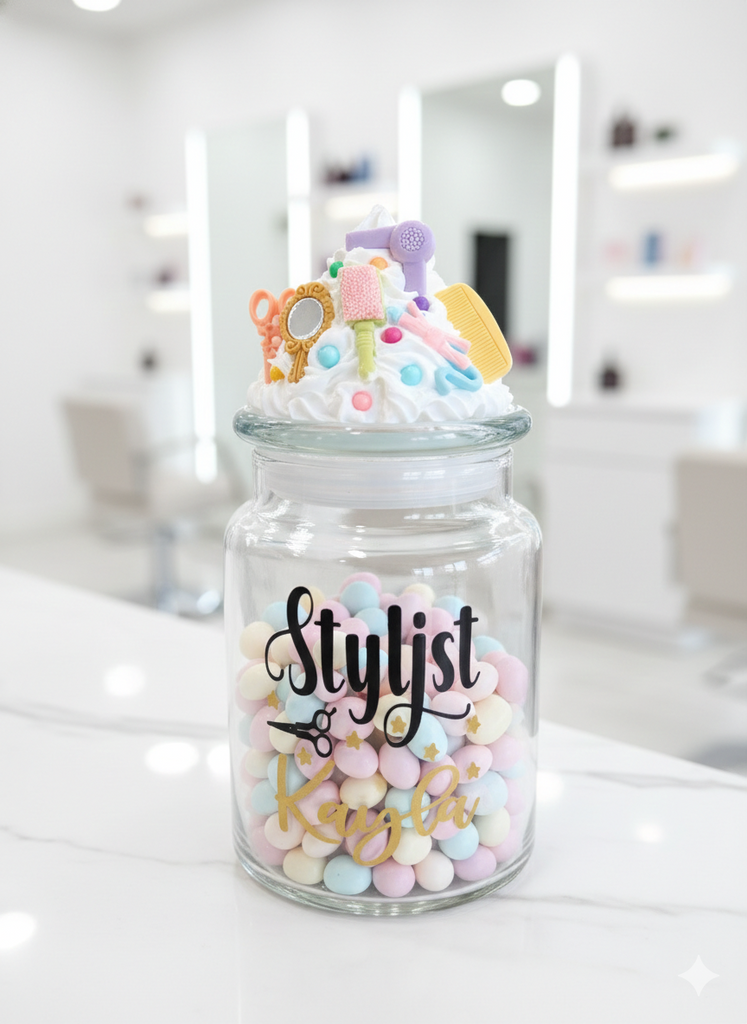 Custom Hair Stylist Candy Jar