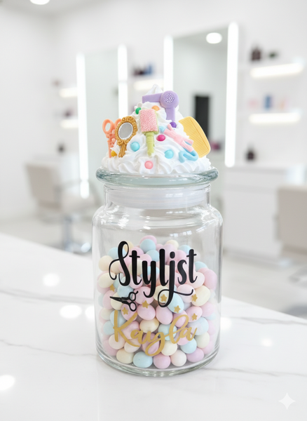 Custom Hair Stylist Candy Jar