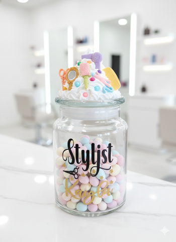 Custom Hair Stylist Candy Jar