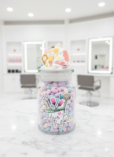 Custom Hair Stylist Candy Jar / Tip Jar