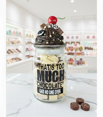 Chocolate Lover Glass Candy Jar