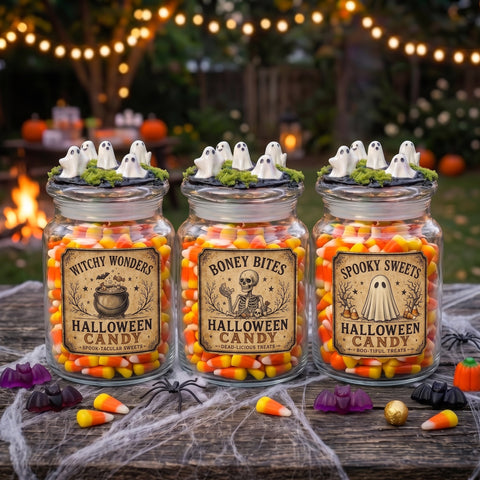 Vintage Halloween Themed Candy Jar