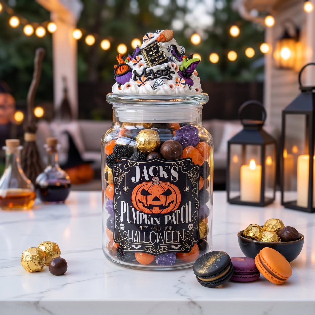 Halloween Candy Jar - Jack's Pumpkin Patch