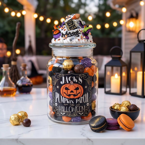 Halloween Candy Jar - Jack's Pumpkin Patch