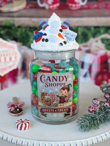 Snowman Candy Jar - Christmas Candy Theme