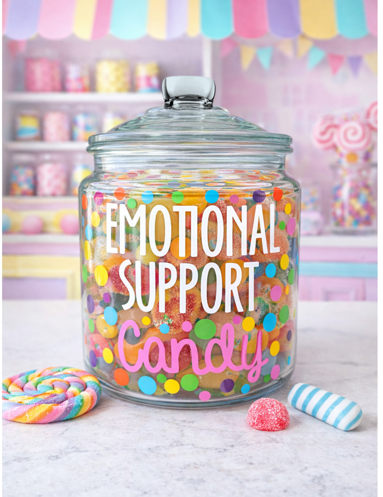 Emotional Support Candy Themed Candy Jar