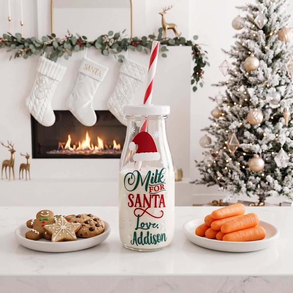 Glass Milk for Santa Milk Bottle