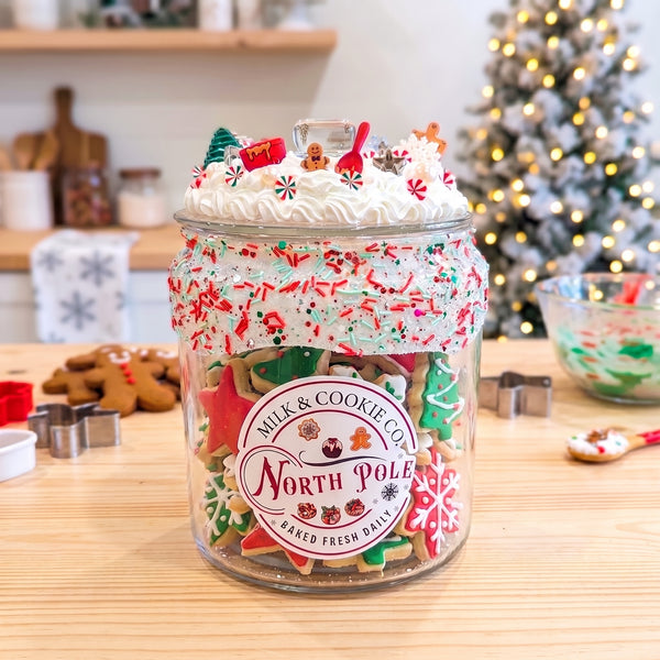 North Pole Christmas Cookie Jar