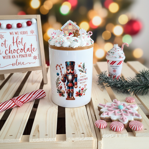 Nutcracker Ceramic Candy Jar 25oz