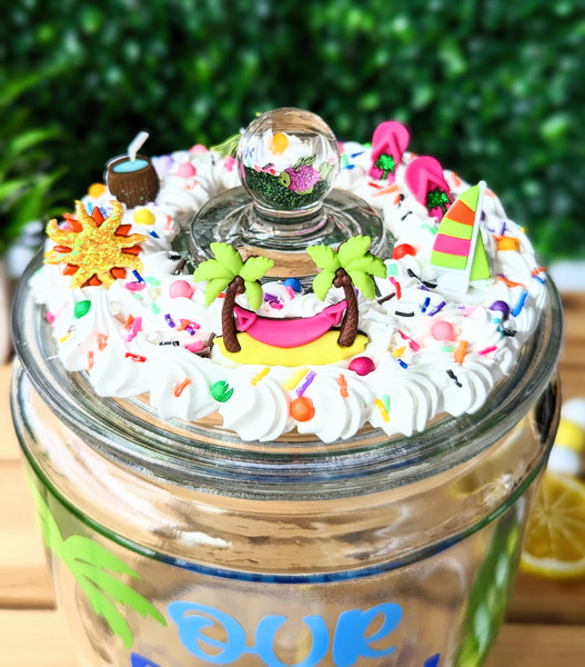 Coastal Beach House Cookie Jar / Candy Jar