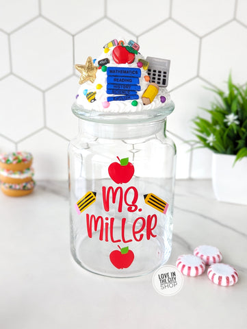 Personalized Teacher Candy Jar with Name