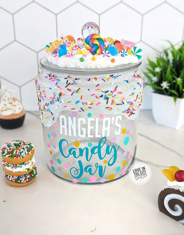 Personalized Faux Whipped Cream Candy Jar