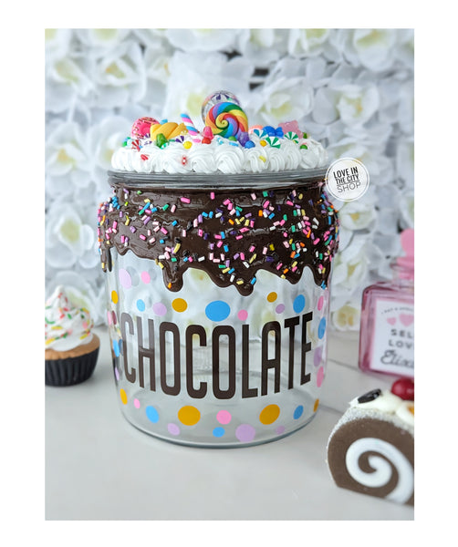 Dripping Chocolate Candy Jar