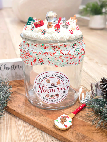 North Pole Christmas Cookie Jar