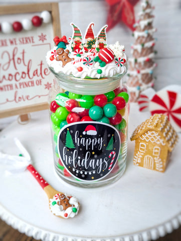 Christmas Gnomes Holiday Candy Jar