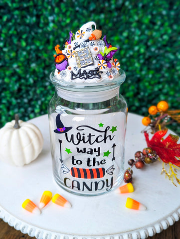 Witch Way to the Candy Halloween Candy Jar