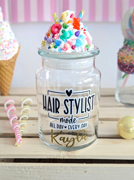 Personalized Hair Stylist Candy Jar