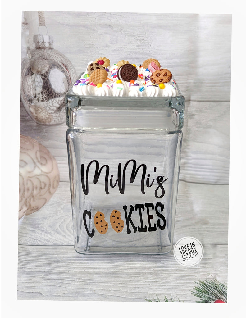 Personalized Candy Jar with Fake Frosting Topper – Love In The City Shop