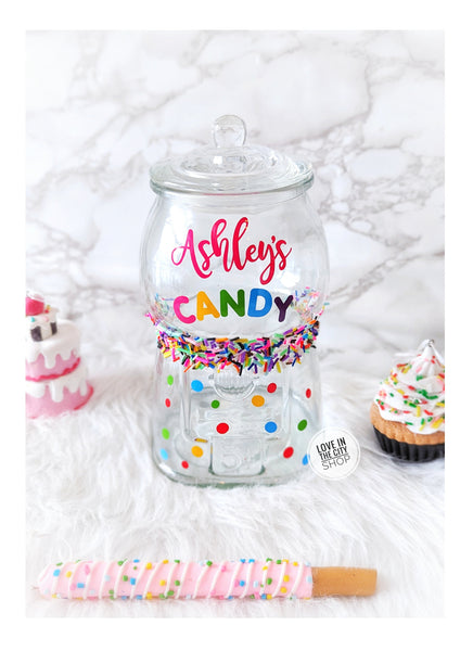 Emotional Support Candy Gumball Machine Glass Jar