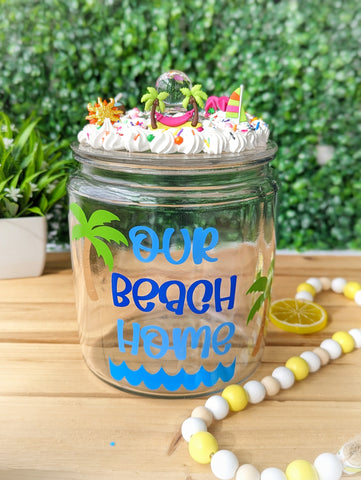 Coastal Beach House Cookie Jar / Candy Jar