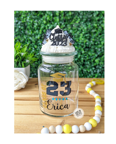 Graduation Glass Candy Jar