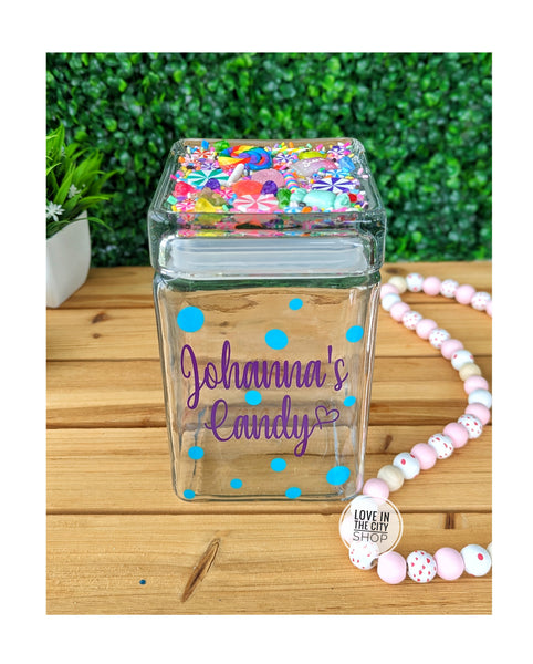 Personalized Glass Candy Jar Sweets Jar
