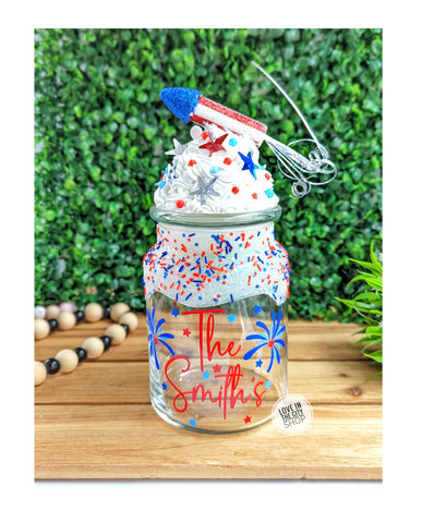 Custom Candy Jar with Fake Frosting Topper – Love In The City Shop