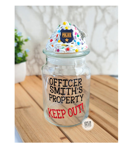 Funny Police Officer Candy Jar