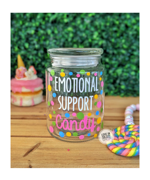 Emotional Support Candy Colorful Candy Jar