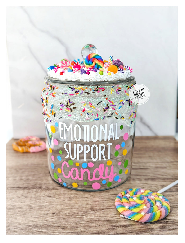 Large Ceramic Emotional Support Candy Jar With Lid – Love In The
