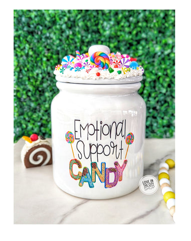 Large Ceramic Emotional Support Candy Jar With Lid