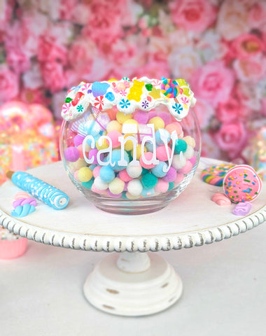 Custom Frosting Candy Bowl Centerpiece Decor