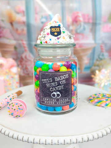 Custom Police Officer Candy Jar