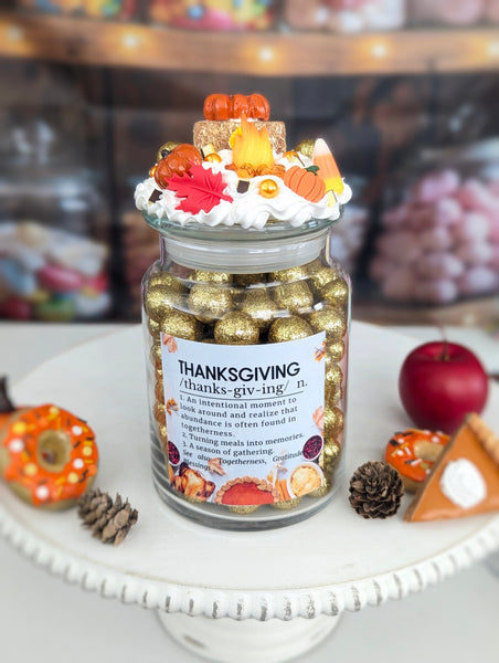 Thanksgiving Candy Jar for Fall Treats