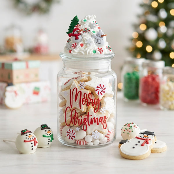 Merry Christmas Snowman Candy Jar