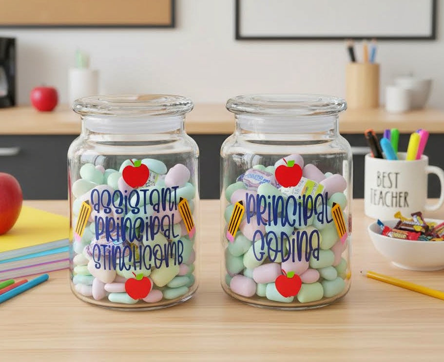 Personalized Principal Candy Jar with Name