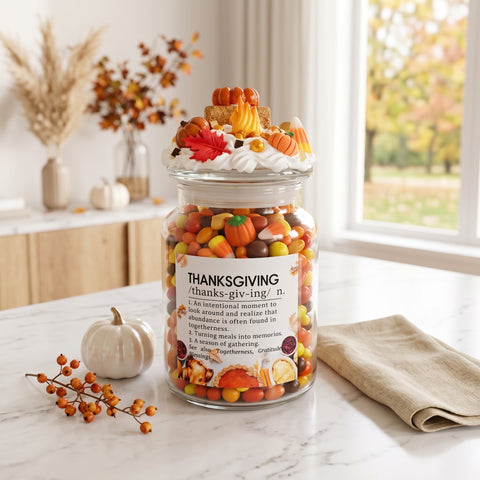 Thanksgiving Candy Jar for Fall Treats