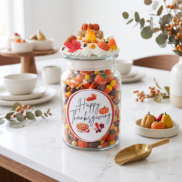Happy Thanksgiving Candy Jar for Autumn Treats