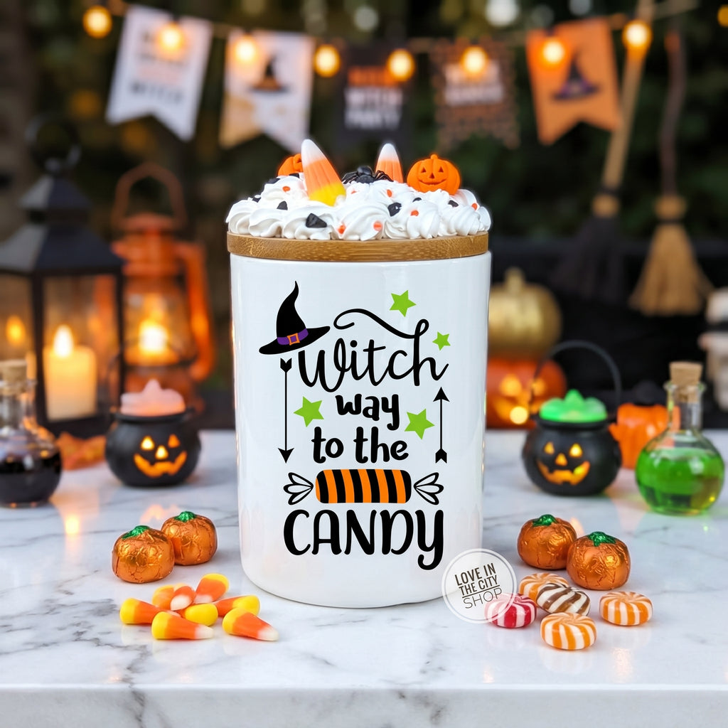 Halloween Witch Candy Jar 25oz