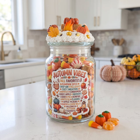 Autumn Vibes Fall Candy Jar