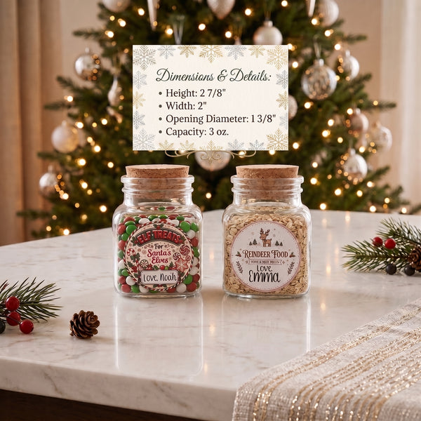 Personalized Christmas Elf Treats and Reindeer Food Jar