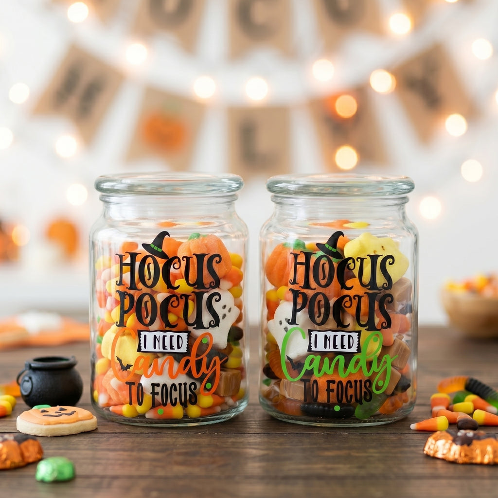 Hocus Pocus I Need Candy To Focus Candy Jar