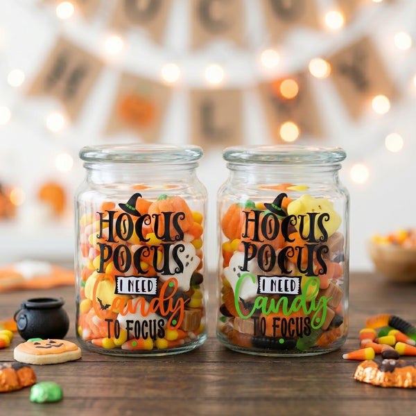 Hocus Pocus I Need Candy To Focus Candy Jar