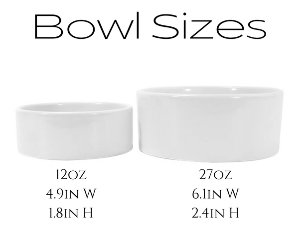 Rustic Personalized Ceramic Pet Food Bowl.
