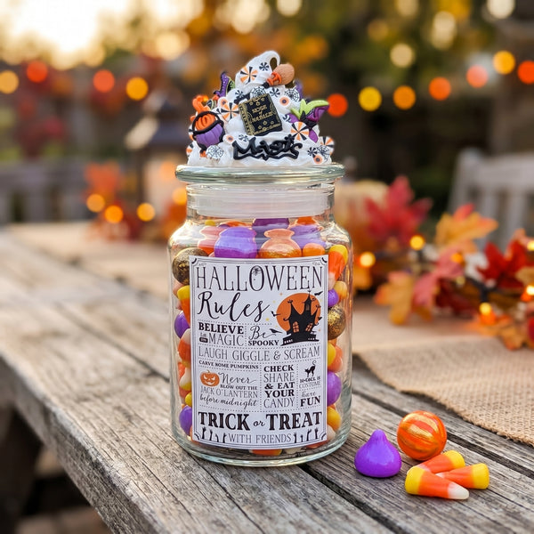 Halloween Rules Candy Jar