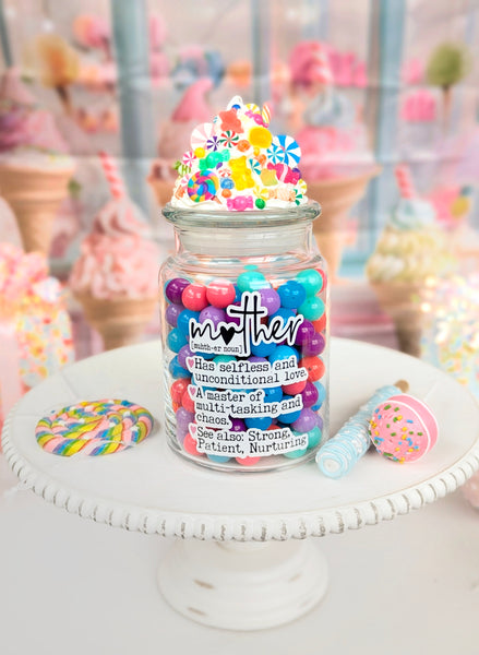 Mother Definition Candy Jar With Frosting Lid