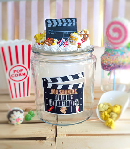 Family Movie Night Popcorn Jar